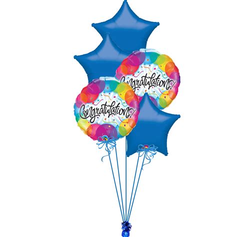 Congratulations Balloon Blue Bunch | Magic Balloons