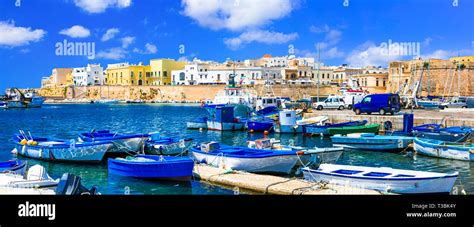 Beautiful Gallipoli old town,view with colorful houses,fortress and ...