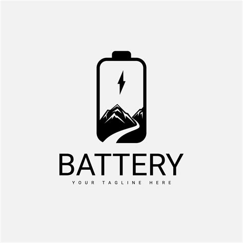 Battery Logo Design With a Combination of Mountain Views 7332131 Vector ...