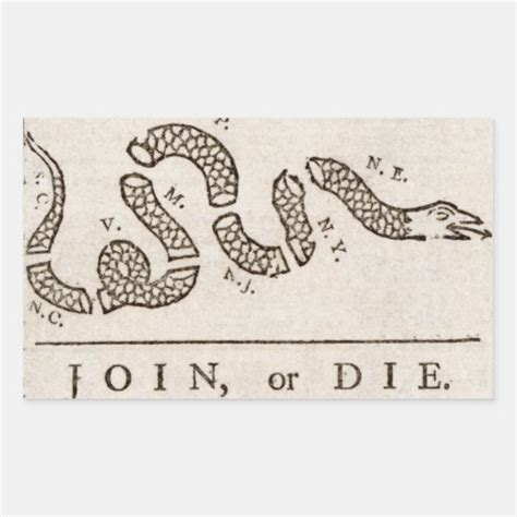 Join, or Die Flag Rectangular Sticker | Zazzle