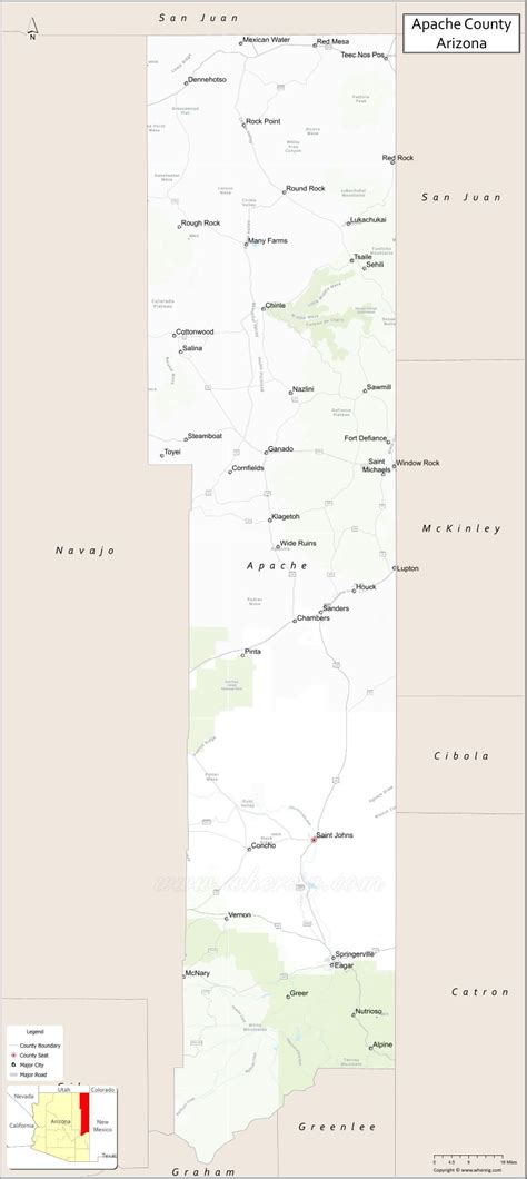 Map of Apache County, Arizona - Where is Located, Cities, Population ...