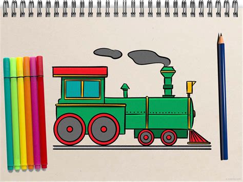 Train Drawing Ideas » How to draw a Train in 7 Steps