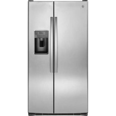 GE 25.4-cu ft Side-by-Side Refrigerator with Ice Maker (Stainless Steel ...