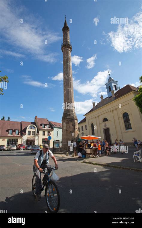 The Kethuda minaret , Eger, Hungary. The Minaret of Eger is the Stock ...