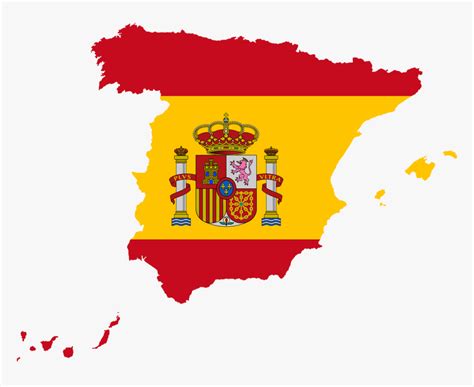 Spain Flag Map, HD Png Download - kindpng