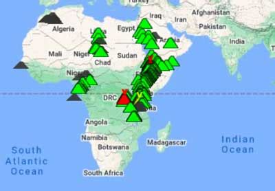 Volcanoes In Africa Map