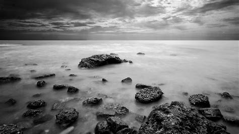 🔥 Free download Black and white landscapes nature monochrome sea ...