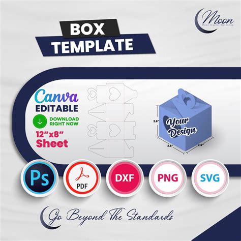 Heart Shaped Giftbox Template Svg / Png / Psd / Dxf /pdf - Etsy