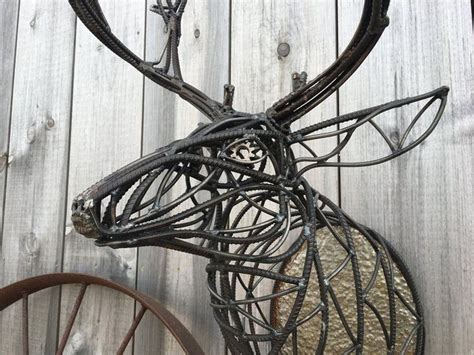 Metal deer head sculpture faux taxidermy - Etsy Polska | Faux taxidermy ...