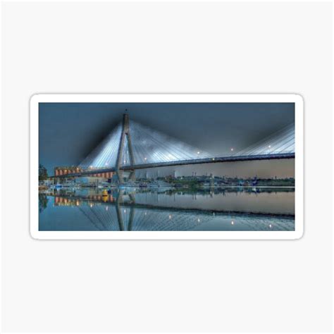 "Anzac Bridge by Moonlight." Sticker for Sale by sunnypicsoz | Redbubble