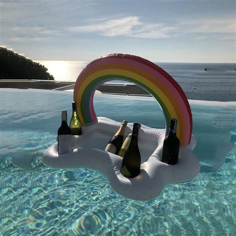 Buy Rainbow Cloud Cup Holder Inflatable Pool Float Table Bar Tray ...