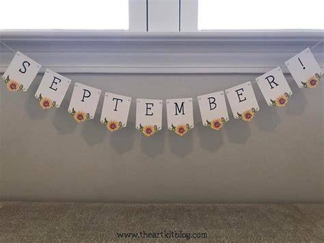 September Banner Printable, September Wall Art, Summer Fall Printable ...