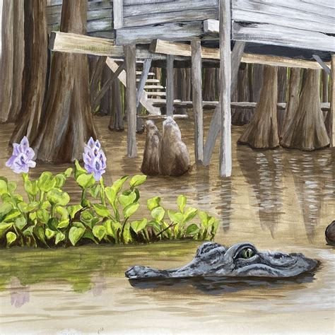 Original Painting of a Camp on Louisiana Bayou - Etsy