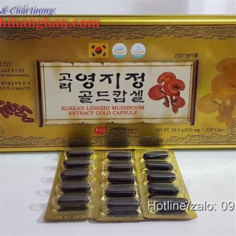 Viên linh chi Korean Linhzhi Mushroom Extract Gold Capsule | Hệ Thống ...