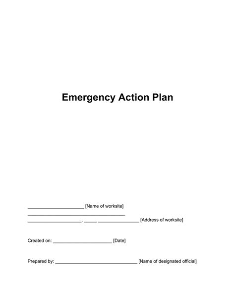 Emergency Action Plan Template