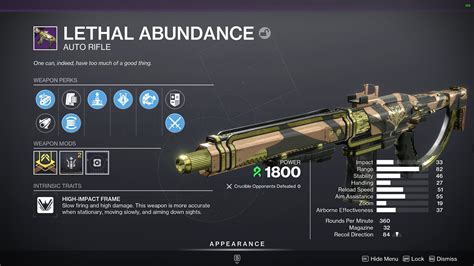 Destiny 2 Lethal Abundance God Roll: Best PvP & PvE Perks | Sirus Gaming