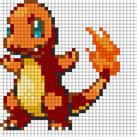 Pokemon Charmander Fuse Bead Perler Pattern Perler Bead Pattern | Bead ...