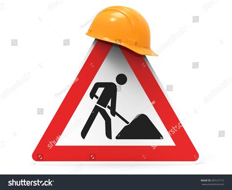 Under Construction Road Sign Safety Helmet Stock Illustration 569127712 ...