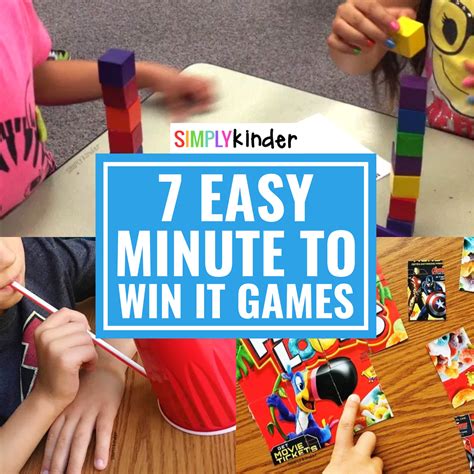 7 Easy Minute To Win It Games for Kinder - Simply Kinder