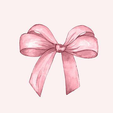 "Pink Bow Ribbon Knot Coquette Watercolor Painted" Sticker for Sale by ...