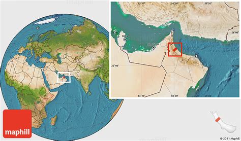 Satellite Location Map of Sohar