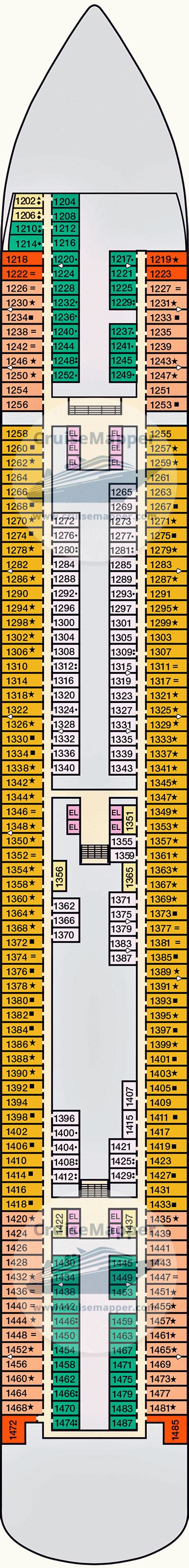 Carnival Venezia deck 1 plan | CruiseMapper