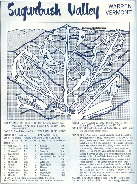 1964-65 Sugarbush Valley Trail Map - New England Ski Map Database ...