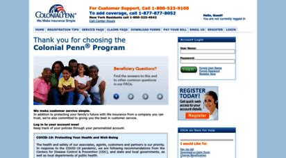 Welcome to Mycolonialpenn.com - Colonial Penn Customer Service