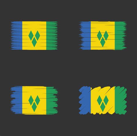 Collection flag of Saint Vincent and the Grenadines 5066405 Vector Art ...