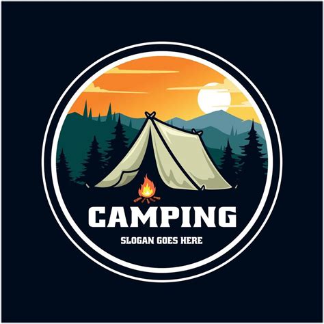 camping and adventure illustration logo vector badge 17401663 Vector ...