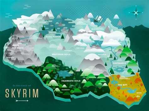 Minimalist Map of Skyrim [1182x887] : r/skyrim