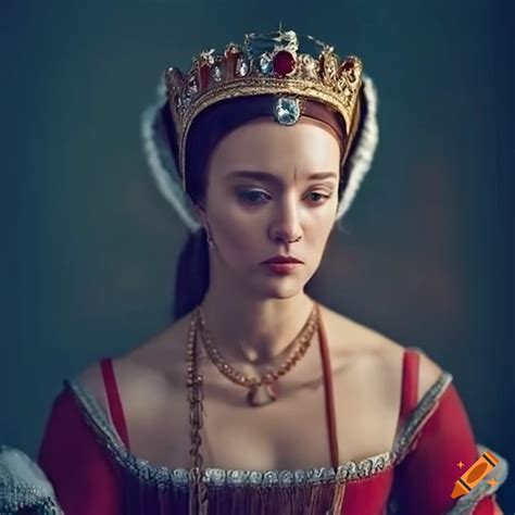 Portrait of anne boleyn wearing a crown on Craiyon