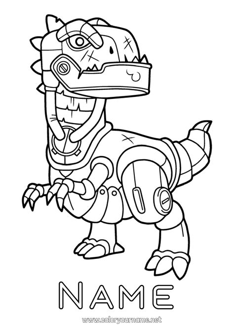 Coloring page No.1029 - Robot Dinosaurs Animal