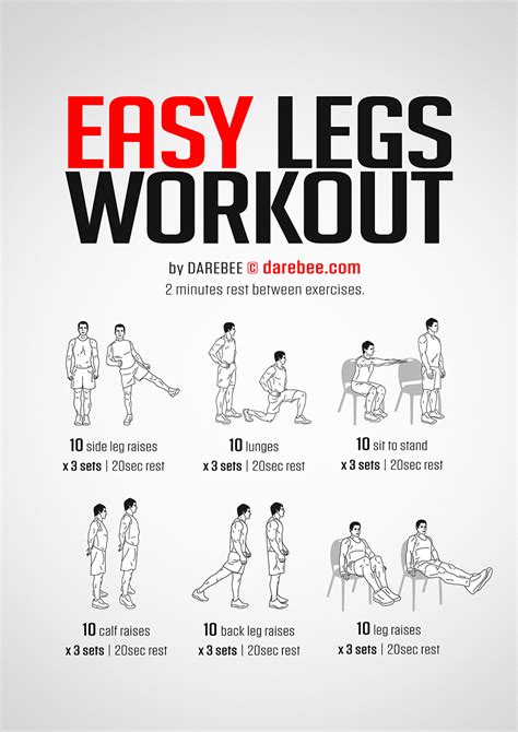 Easy Legs Workout | Legs workout, Darbee workout, Leg workouts for men