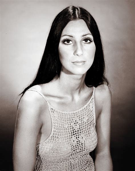 Cher in a groovy crochet top, 1960s. | 70s hair