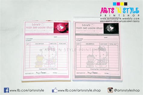 Provisional Receipts - ARTS 'N STYLE Printshop