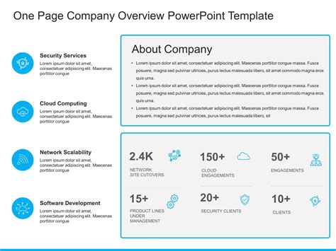 One Page Company Overview PowerPoint Template