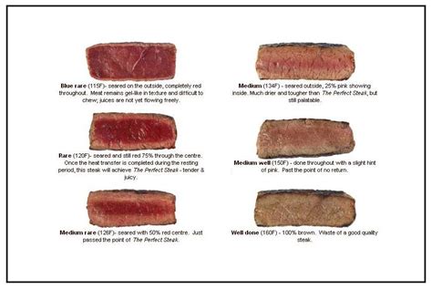 steak temperature chart