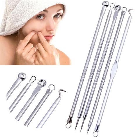 Beauty 5/7pcs Stainless Facial Acne Spot Pimple Remover Extractor Tool ...