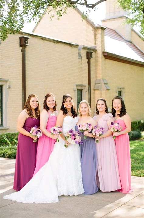 Mismatched Pink and purple bridesmaids dresses | Brides maid dresses ...