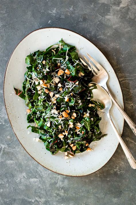 Lemon-Garlic Swiss Chard Salad - Dishing Up the Dirt