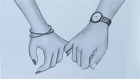 Holding Hands pencil sketch || Valentine's Day special - YouTube