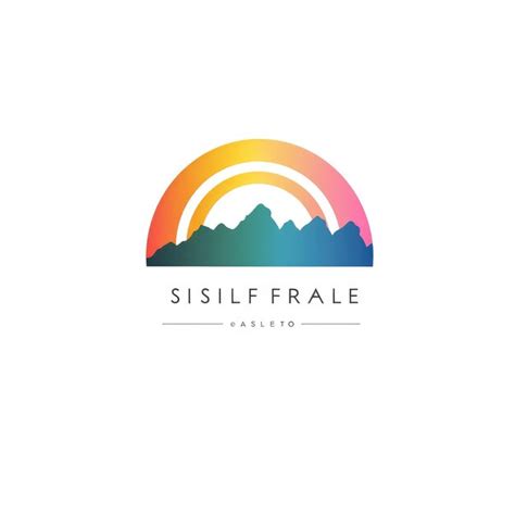 Premium AI Image | a colorful mountain logo with a rainbow colored top.