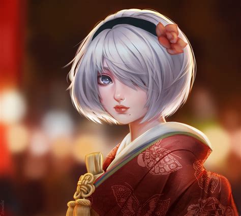 ArtStation - 2B in Kimono