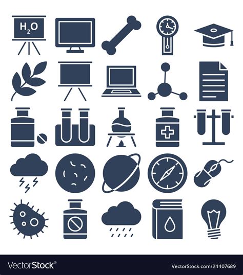 Science and technology isolated icons set Vector Image