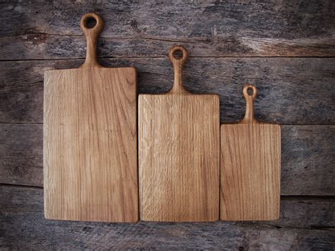 Wooden Oak Chopping Boards with Handle Rustic Cutting Board | Etsy