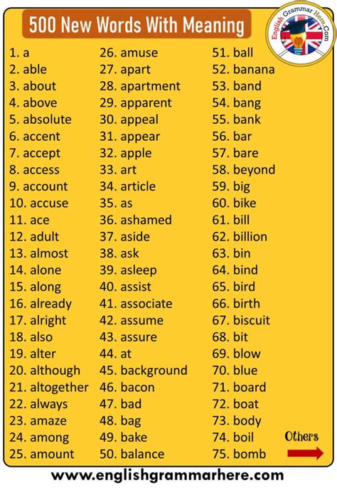 500 New Words with Meaning