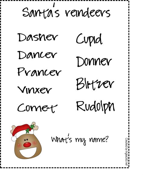 Santa's Reindeer Names submited images.