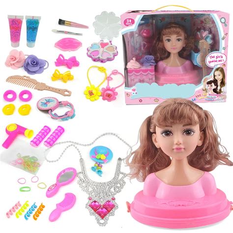 Makeup Doll Set Princess Hair Styling Head Doll Playset with Beauty and ...