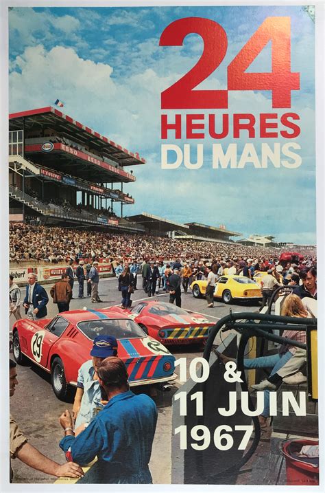 24 HEURES DU MANS 1967, Original Vintage Le Mans Racing Poster ...